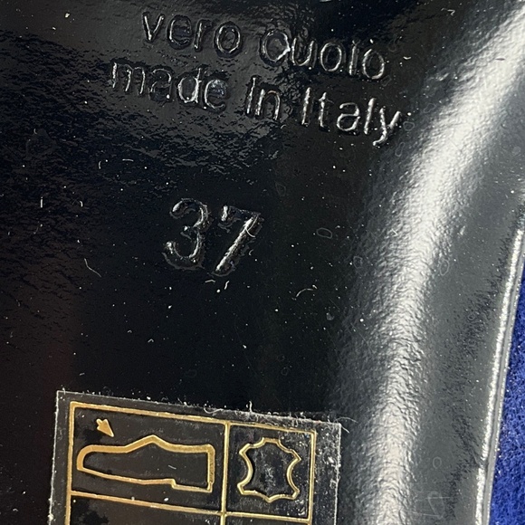 MARINO FABIANI ROYAL BLUE CRYSTAL EMBELLISHED SUEDE BOOTIES - Picture 9 of 9